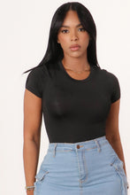 Load image into Gallery viewer, Basically Short Sleeve Bodysuit- Black