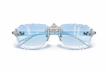 Load image into Gallery viewer, Holy Cross Glasses Blue Lens- Blue/Silver