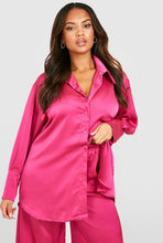 Load image into Gallery viewer, Prestige Satin 2pc Set (Plus Size)- Pink
