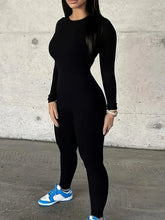 Linda Solid Jumpsuit- Black