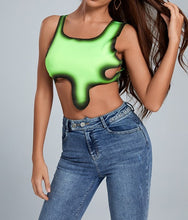 Texas Cutout Crop Top- Green