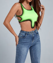 Texas Cutout Crop Top- Green