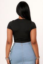 Load image into Gallery viewer, Basically Short Sleeve Bodysuit- Black
