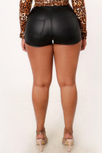 Load image into Gallery viewer, Fatima Leather Shorts- Black

