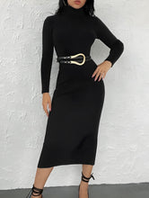 Load image into Gallery viewer, Dallas in The Evening Turtle Neck Dress- Black
