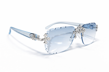 Load image into Gallery viewer, Holy Cross Glasses Blue Lens- Blue/Silver
