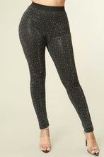 Load image into Gallery viewer, Rhinestone Affair Leggings- Black
