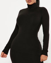 Load image into Gallery viewer, Dallas in The Evening Turtle Neck Dress- Black
