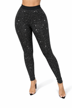 Load image into Gallery viewer, Rhinestone Affair Leggings- Black
