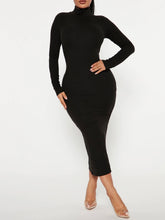 Load image into Gallery viewer, Dallas in The Evening Turtle Neck Dress- Black
