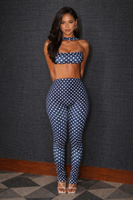 Load image into Gallery viewer, Polka Me Body Pant Set- Navy Blue
