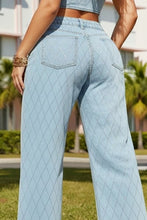 Load image into Gallery viewer, Diamond Drip Jeans- Denim
