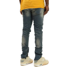 Load image into Gallery viewer, KDNK Distressed Ankle Zip Jeans- Tinted
