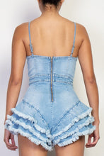 Load image into Gallery viewer, Ruffled Romper- Denim
