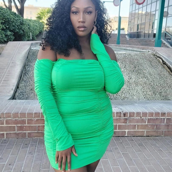 Aviana Plus Size Dress- Green