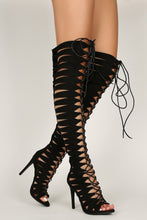 Load image into Gallery viewer, Fall For Me Tie Up Boots- Black
