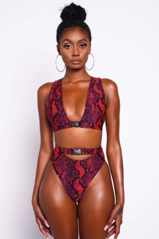 Zuly Bikini- Red Snake Print